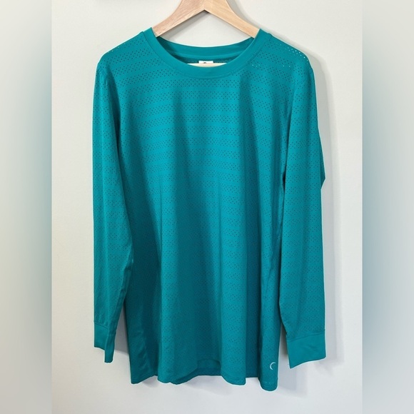 ZYIA Tops - Zyia Active Chill Perforated Long Sleeve Top Size XXL Green